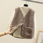 Women's Button Front Vest – Relaxed Pocket Layering Gilet
