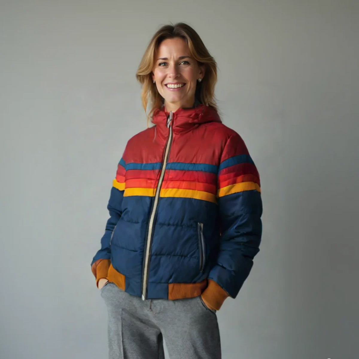 Women's Retro Zip-Up Jacket – Adjustable Fit Pocket Casual Jacket