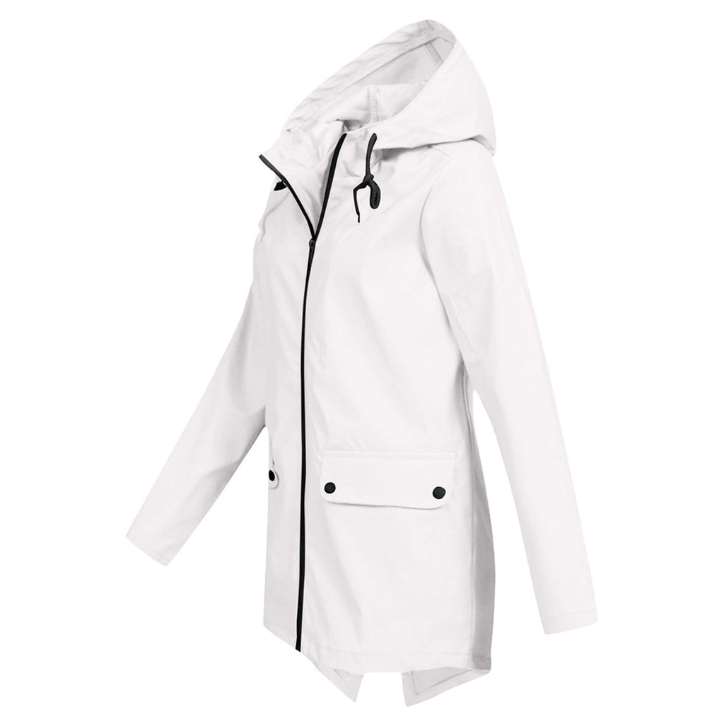 Women's Hooded Pocket Jacket – Mid-Length Zip-Up Outdoor Jacket