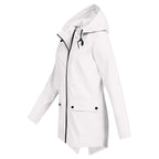 Women's Hooded Pocket Jacket – Mid-Length Zip-Up Outdoor Jacket