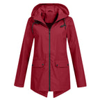 Women's Hooded Pocket Jacket – Mid-Length Zip-Up Outdoor Jacket