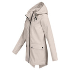 Women's Hooded Pocket Jacket – Mid-Length Zip-Up Outdoor Jacket