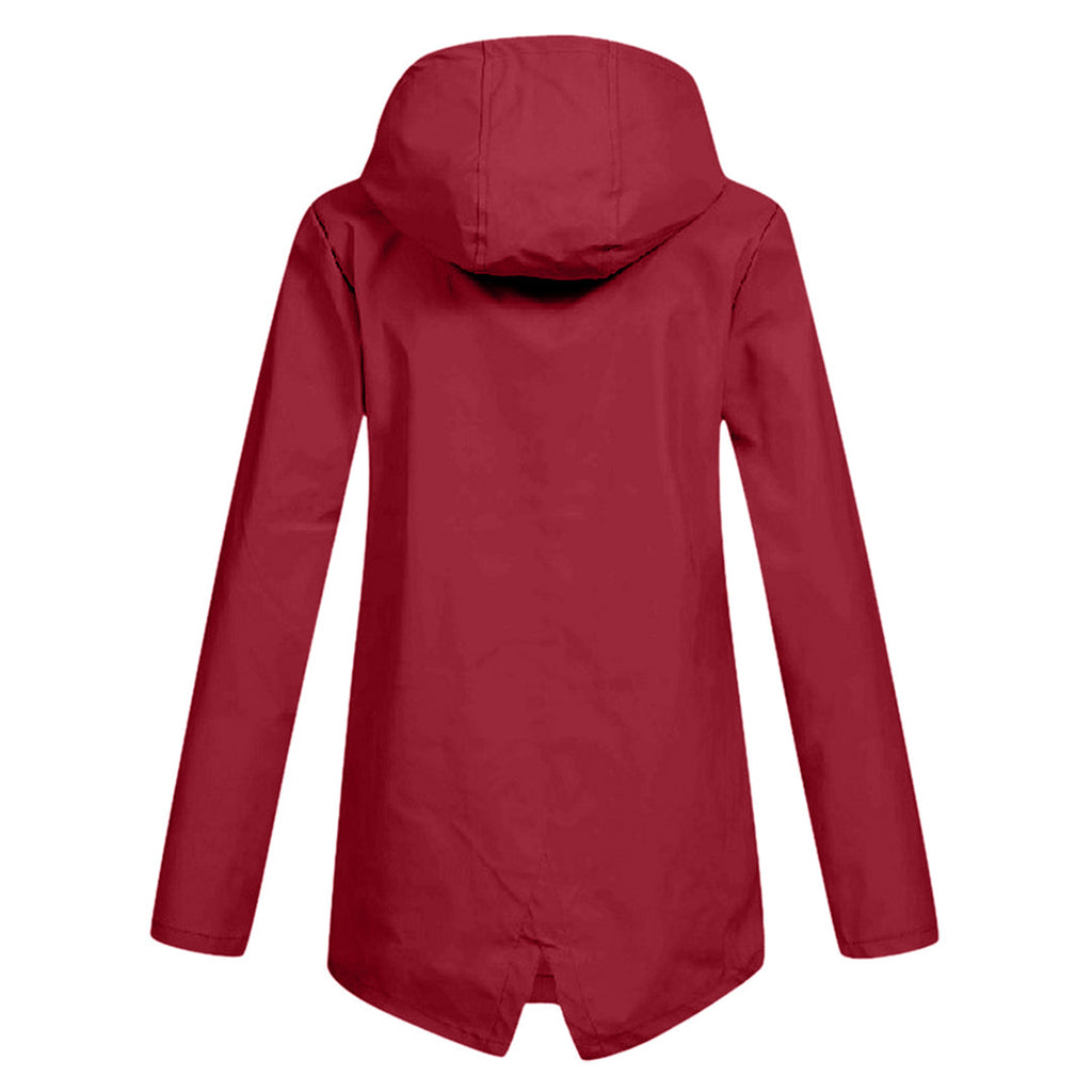 Women's Hooded Pocket Jacket – Mid-Length Zip-Up Outdoor Jacket