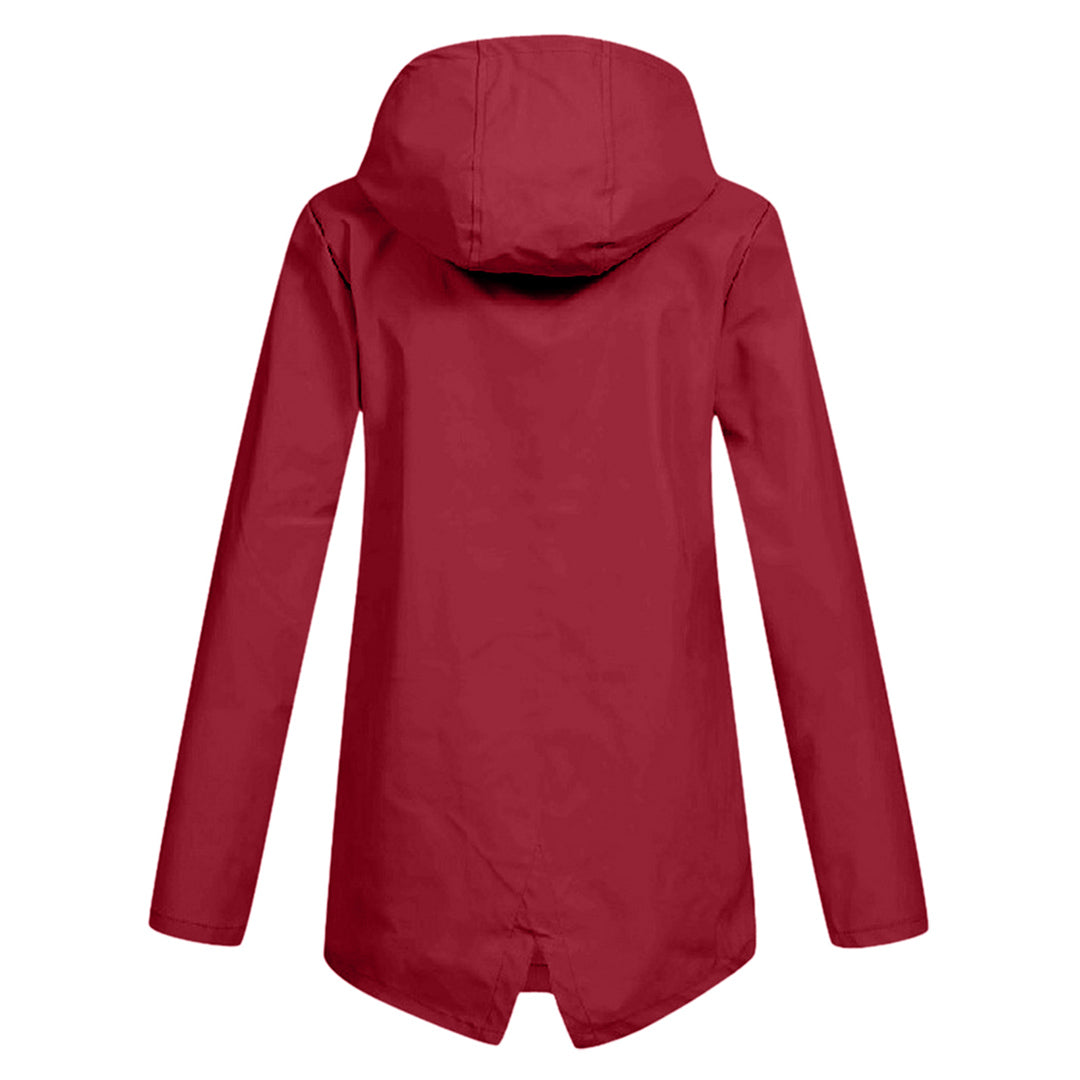 Women's Hooded Pocket Jacket – Mid-Length Zip-Up Outdoor Jacket