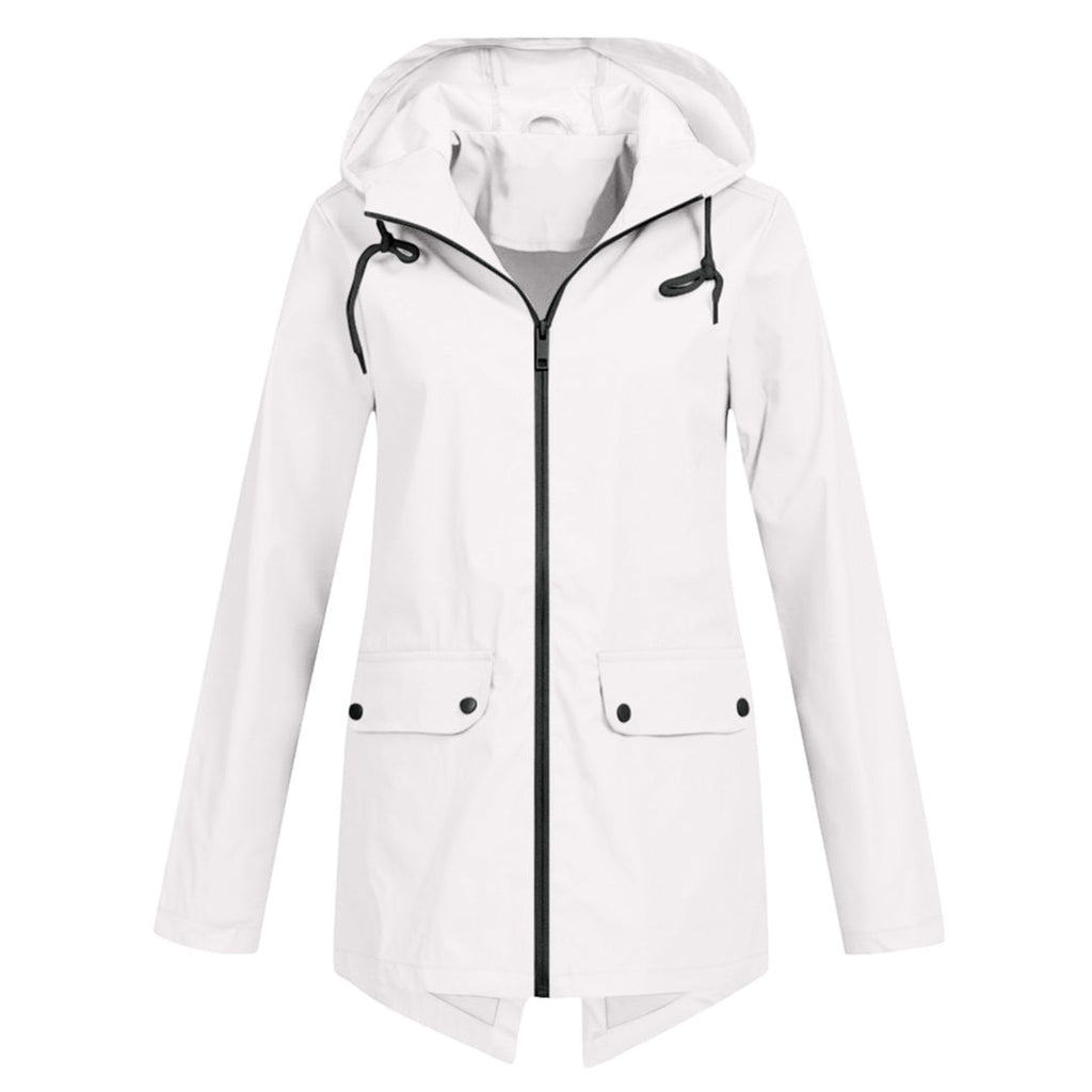 Women's Hooded Pocket Jacket – Mid-Length Zip-Up Outdoor Jacket