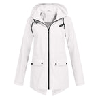 Women's Hooded Pocket Jacket – Mid-Length Zip-Up Outdoor Jacket