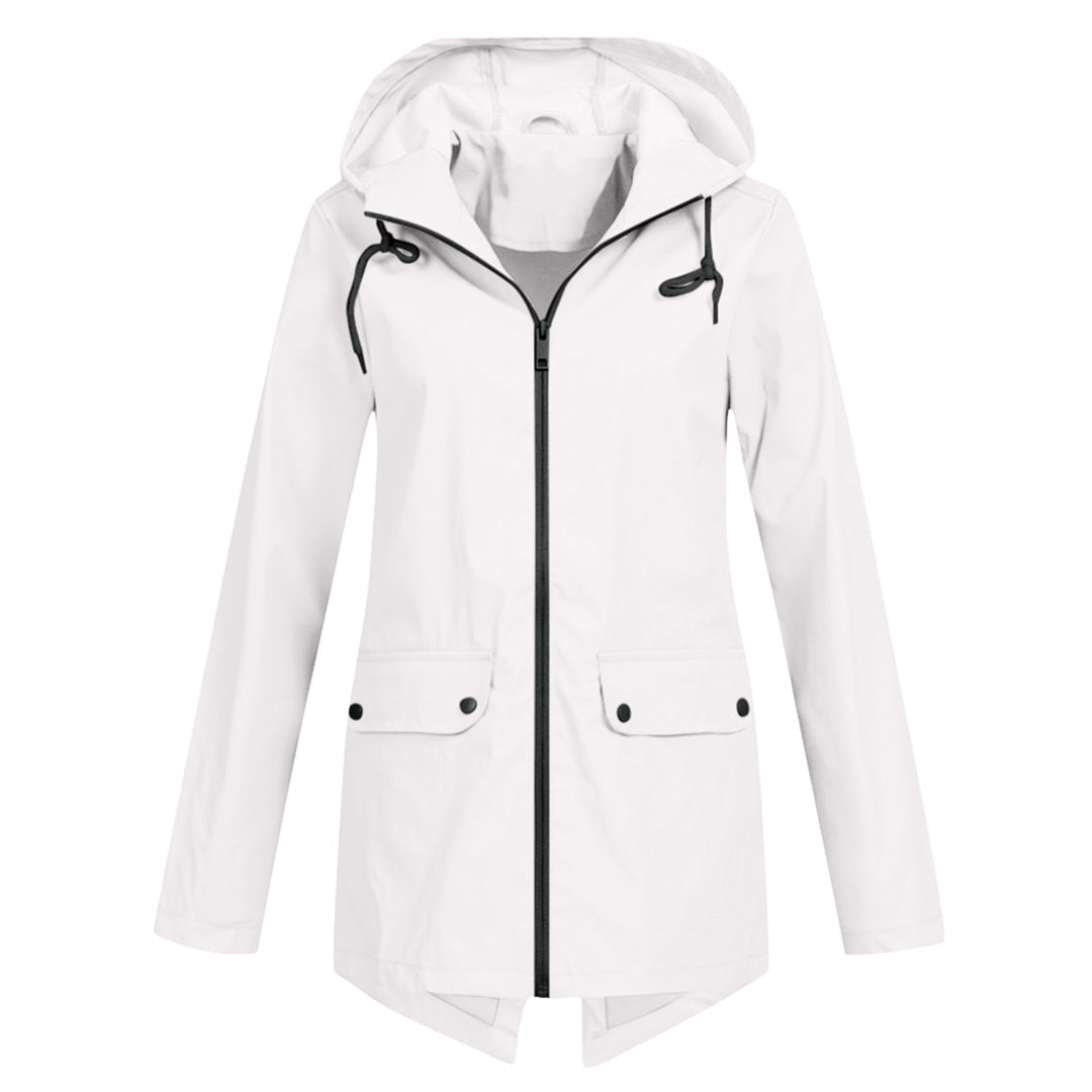 Women's Hooded Pocket Jacket – Mid-Length Zip-Up Outdoor Jacket