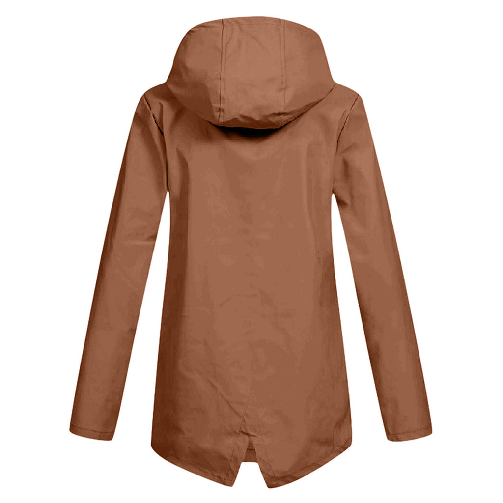 Women's Hooded Pocket Jacket – Mid-Length Zip-Up Outdoor Jacket