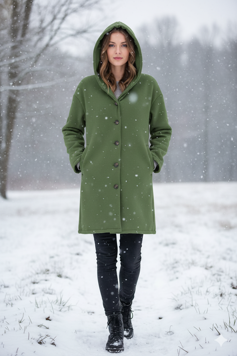 Women's Hooded Longline Jacket – Wind Resistant Transitional Coat