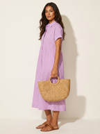Alanah | Striped Shirt Dress with button front and button closure