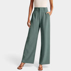 Women's High Waisted Flowy Wide Leg Pants – Everyday Dress Trousers