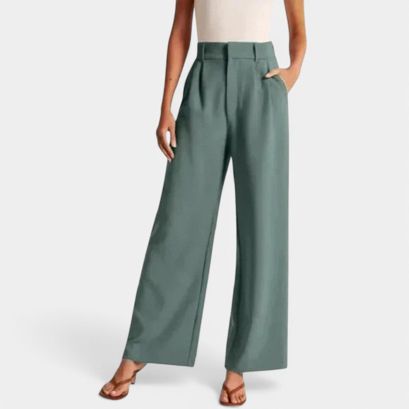 Women's High Waisted Flowy Wide Leg Pants – Everyday Dress Trousers