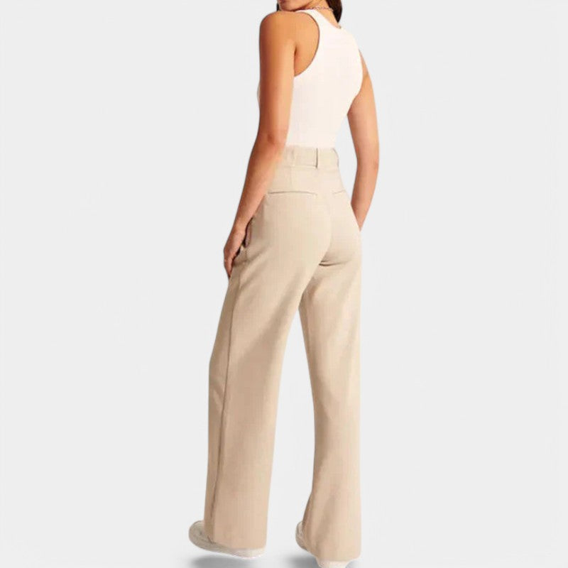 Women's High Waisted Flowy Wide Leg Pants – Everyday Dress Trousers