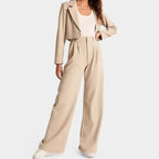 Women's High Waisted Flowy Wide Leg Pants – Everyday Dress Trousers