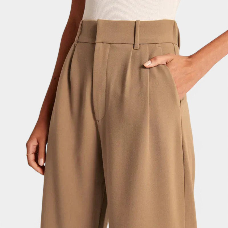 Women's High Waisted Flowy Wide Leg Pants – Everyday Dress Trousers