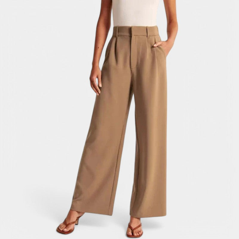 Women's High Waisted Flowy Wide Leg Pants – Everyday Dress Trousers