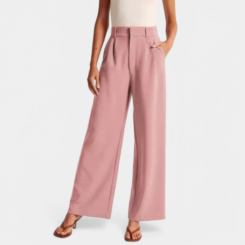 Women's High Waisted Flowy Wide Leg Pants – Everyday Dress Trousers