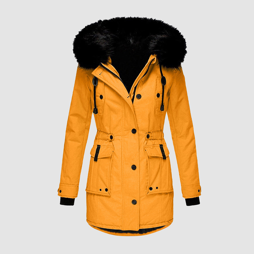 Women's Quilted Winter Coat – Hooded Padded Longline Jacket
