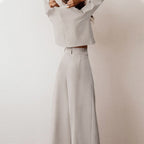 Women's Relaxed Palazzo Set – Matching Top & Wide Leg Occasion Pants Set