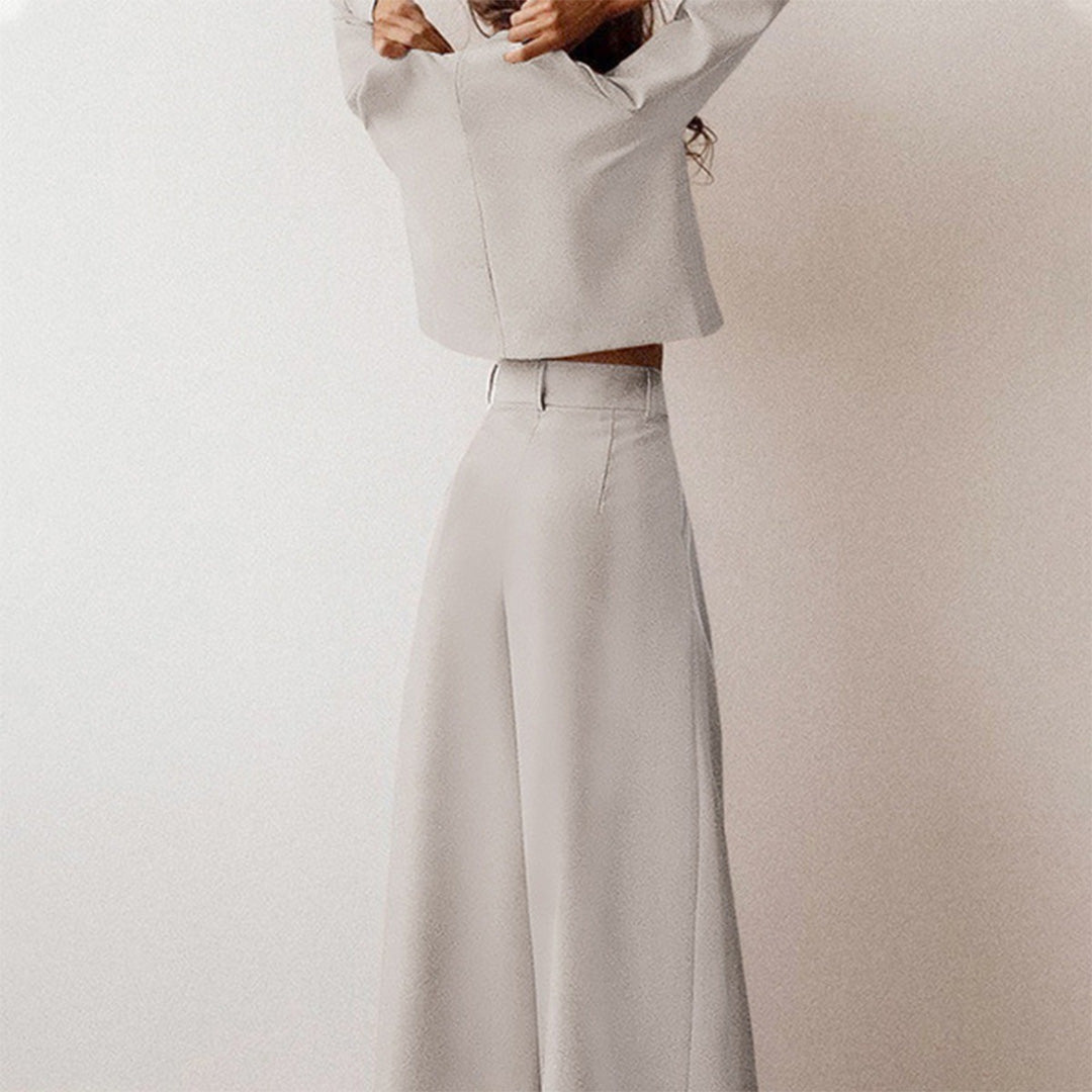 Women's Relaxed Palazzo Set – Matching Top & Wide Leg Occasion Pants Set