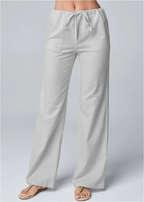 Women's Relaxed Ankle Pants – Drawstring Waist Tapered Casual Trousers