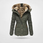 Women's Hooded Puffer Jacket – Mid-Length Winter Coat