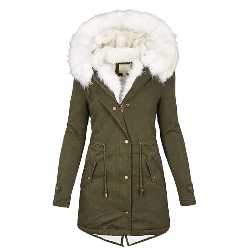 Women's Hooded Winter Jacket – Wind Resistant Cold Weather Coat