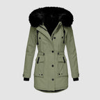 Women's Quilted Winter Coat – Hooded Padded Longline Jacket