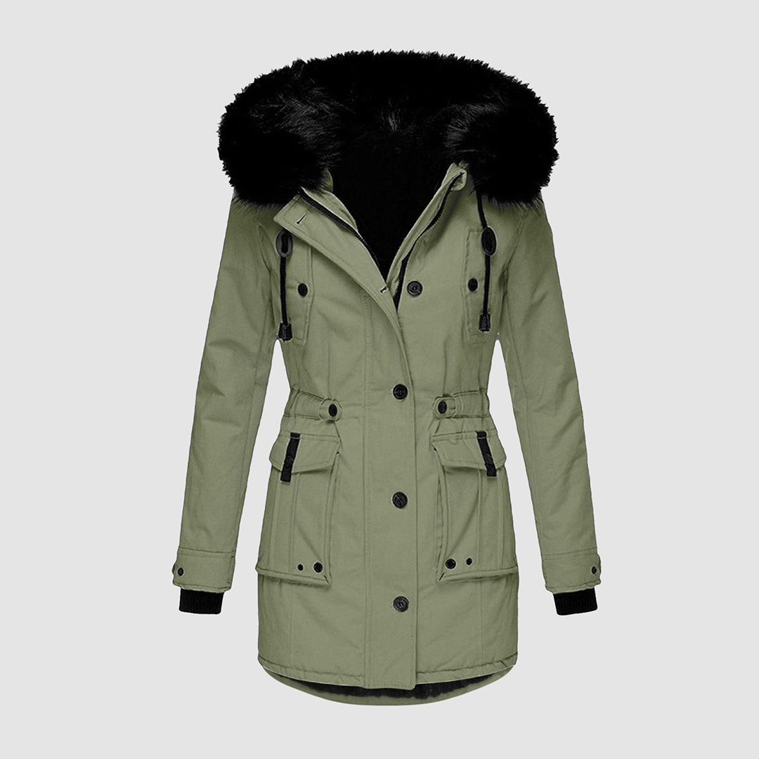 Women's Quilted Winter Coat – Hooded Padded Longline Jacket