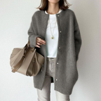 Women's Pocket Knit Cardigan – Relaxed Long Sleeve Cardigan