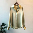 Women's Button Placket Long Sleeve Blouse – Classic Shirt Blouse