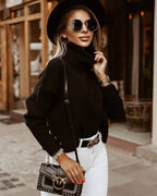 Women's Long Sleeve Turtleneck Sweater – Fitted Winter Knit Sweater