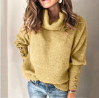 Women's Fine Knit Turtleneck Sweater – Lightweight High Neck Pullover