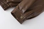 Women's Fleece Lined Faux Leather Jacket – Oversized Winter Jacket