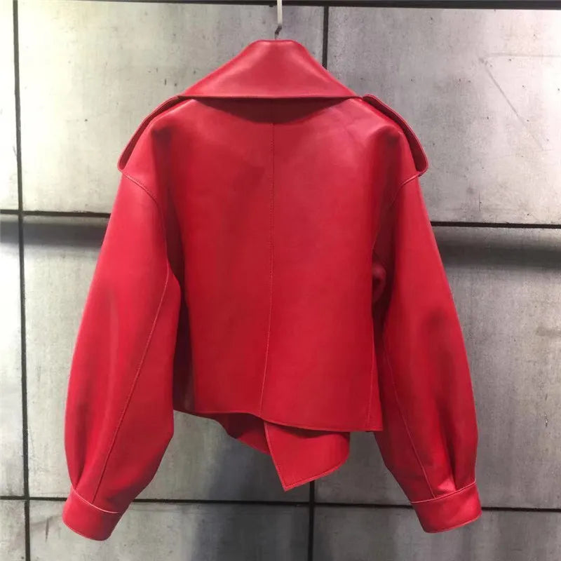 Women's Cropped Biker Jacket – Retro Faux Leather Moto Jacket