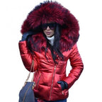 Women's Hooded Puffer Coat – Faux Fur Trim Insulated Winter Jacket