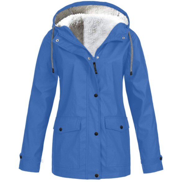 Women's Hooded Transitional Jacket – Drawstring Zip-Up Outdoor Jacket