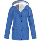 Women's Hooded Transitional Jacket – Drawstring Zip-Up Outdoor Jacket
