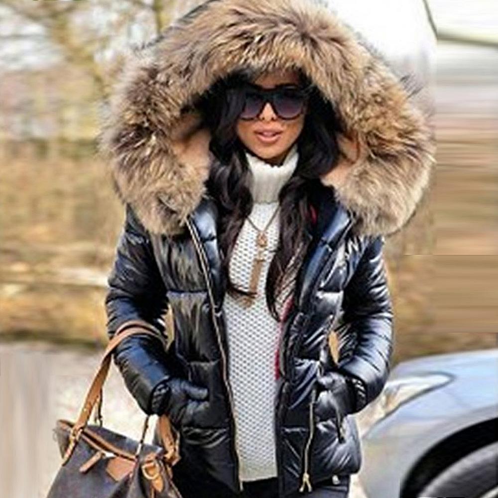 Women's Hooded Puffer Coat – Faux Fur Trim Insulated Winter Jacket