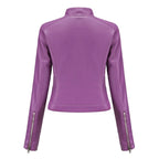 Women's Faux Leather Moto Jacket – Retro Zip-Up Biker Jacket