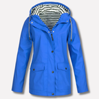 Women's Hooded Rain Jacket – Wind Resistant Zip-Up Outdoor Jacket