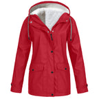 Women's Hooded Transitional Jacket – Drawstring Zip-Up Outdoor Jacket