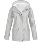 Women's Hooded Transitional Jacket – Drawstring Zip-Up Outdoor Jacket