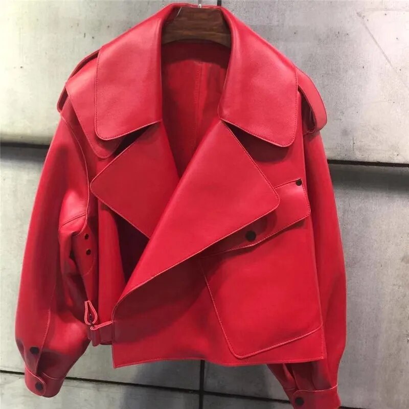 Women's Cropped Biker Jacket – Retro Faux Leather Moto Jacket