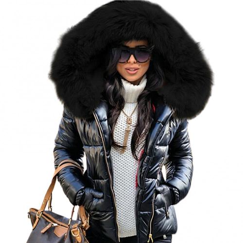 Women's Hooded Puffer Coat – Faux Fur Trim Insulated Winter Jacket