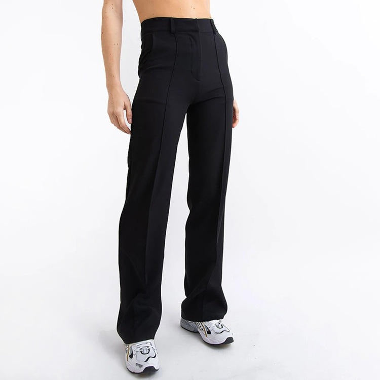 Women's Classic Straight Leg Trousers – High Waist Tailored Pants