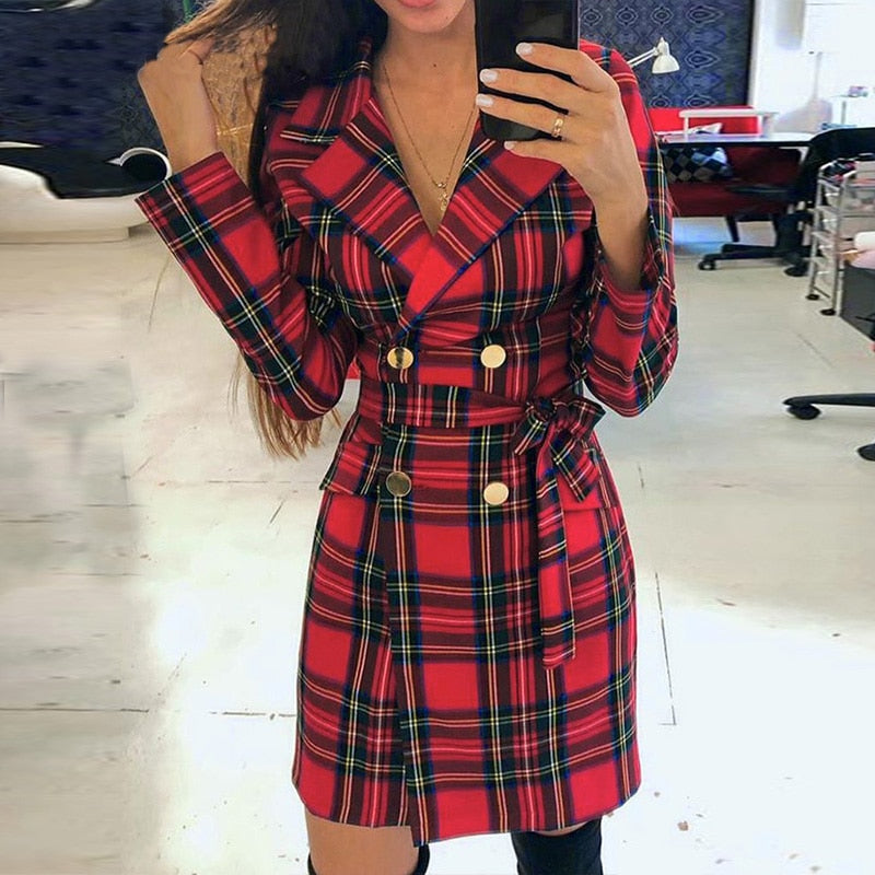 Women's Tailored Formal Blazer Dress – Structured Evening Party Dress