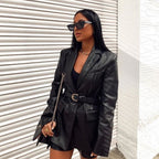 Women's Open Front Blazer – Tailored Longline Jacket