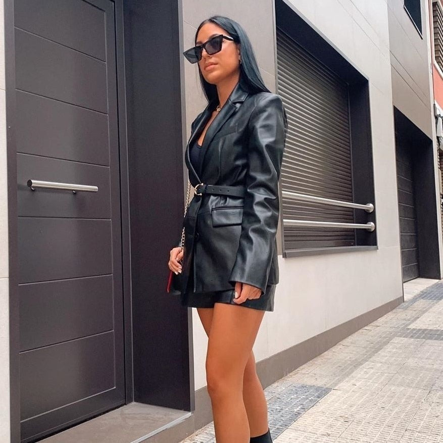 Women's Open Front Blazer – Tailored Longline Jacket