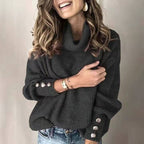 Women's Fine Knit Turtleneck Sweater – Lightweight High Neck Pullover